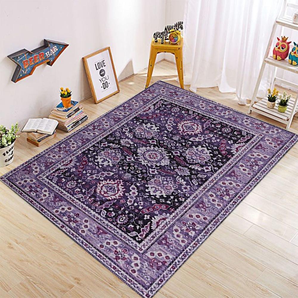  American Retro Persian Carpet Large Area Non-Slip Living Room Bedroom Study Cloakroom Floor Mat Home Decoration