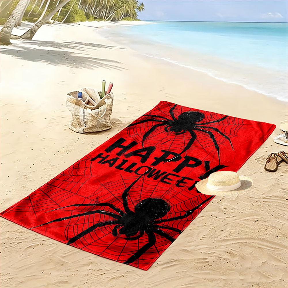 Spooky Webbed Elegance Print Beach Towel, Quick Drying, Suitable for Travel, Outdoor Sports, Jogging, the Beach and Swimming, Gift