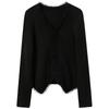 Sancai Plus Size Lace V-Neck Knit Sweater