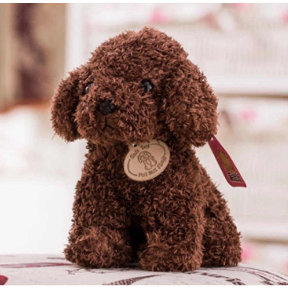 20CM Cute Teddy Dog Plush Toy Curly Dog Doll With Hanging Tag Simulation Dog To Send Children's Birthday Gift