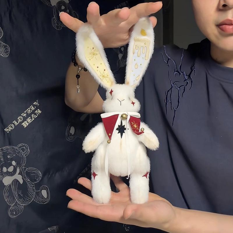 DIY Falling Star Rabbit Plush Keychain Kit Handmade Stuffed Animal Craft Set Creative Gift for Friends