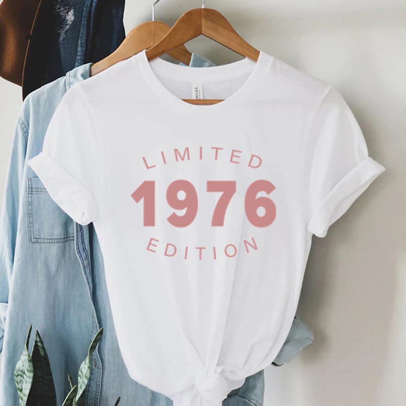 Maglietta Stampata Vintage 1976 50° Compleanno Unisex Retro Casual Tee 1976 Edizione Limitata Magliette Magliette 50° Compleanno Top Tee