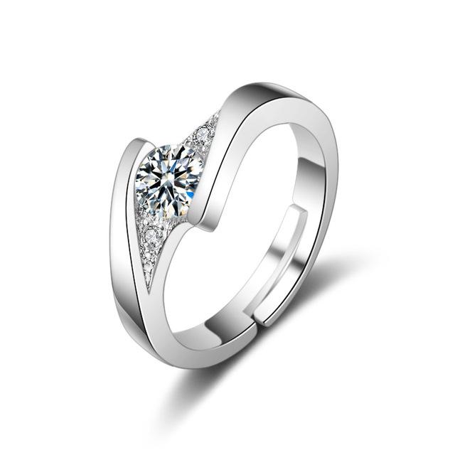 

Романтические кольца для влюбленных для мужчин и женщин, кубический циркон, геометрический размер обручального кольца, регулируемый размер, лучшие подарки на День святого Валентина One size