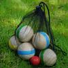 7Pcs Wood Bocce Balls Sports Playground Balls Grass Outdoor Balls For Backyard Gym Beach Lawn Family Parties With Storage Bag