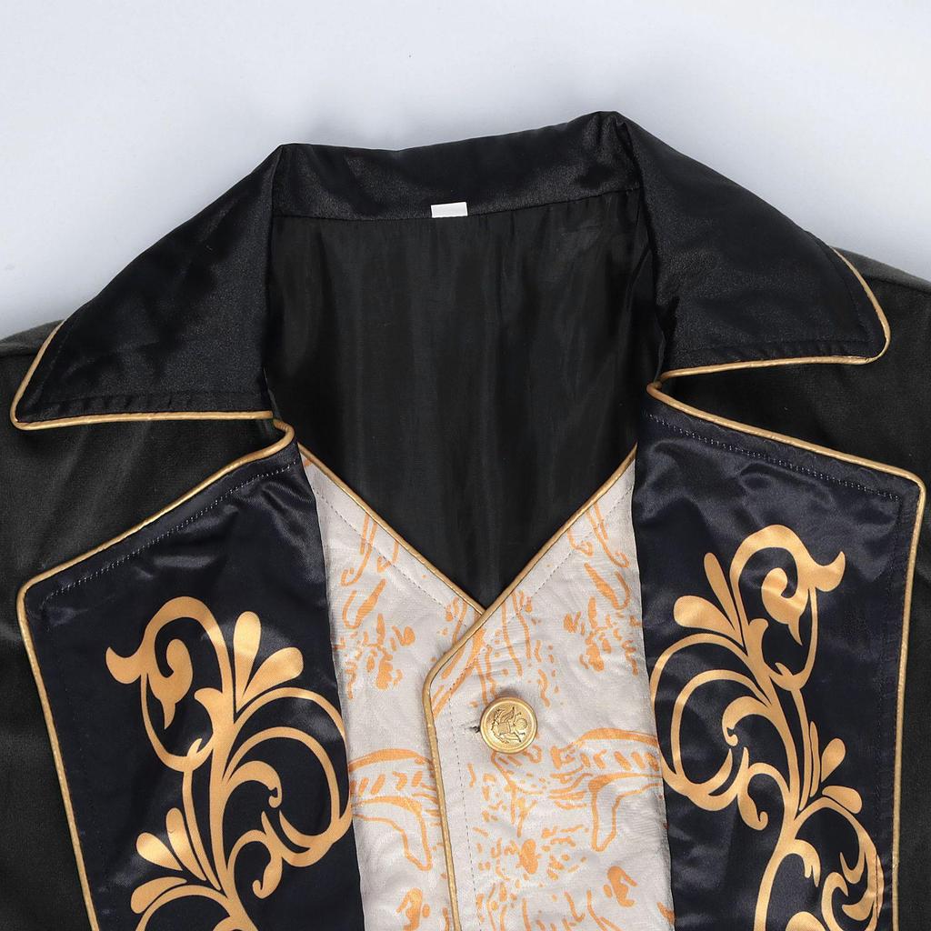 European & American Men's Steampunk Medieval Frock Coat for Cosplay & Stage Performance