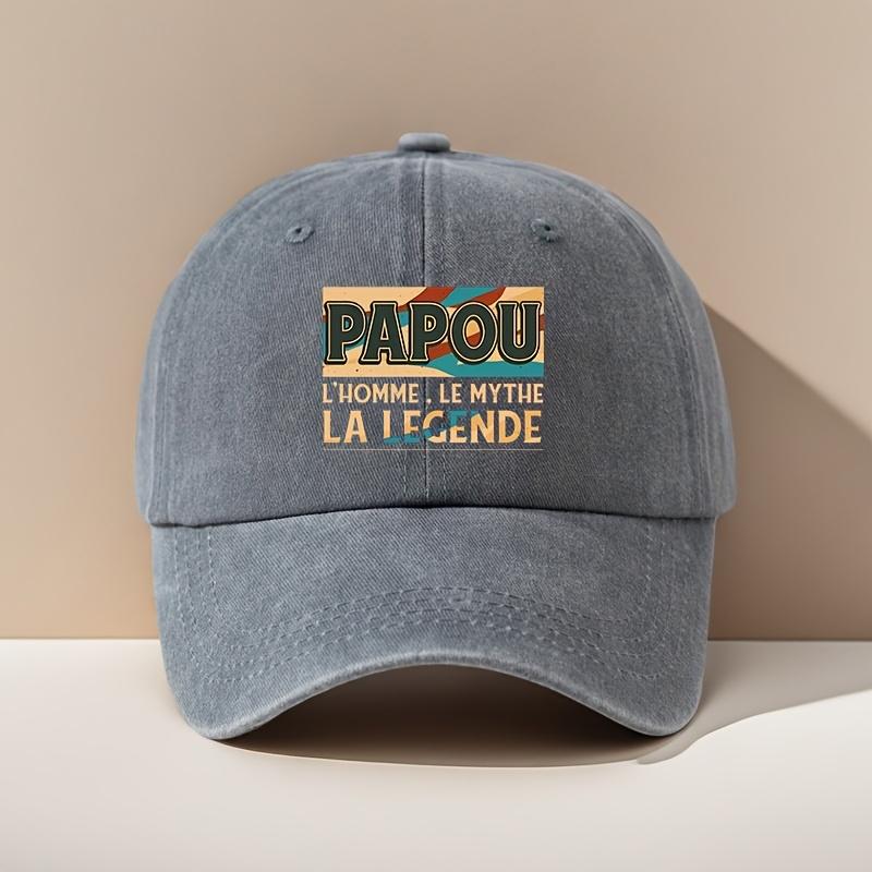 Unisex Adjustable Size Hat with Geometric PAPOU Print Fashion Printed Baseball Cap Retro Dad Hat Outdoor Casual Cap