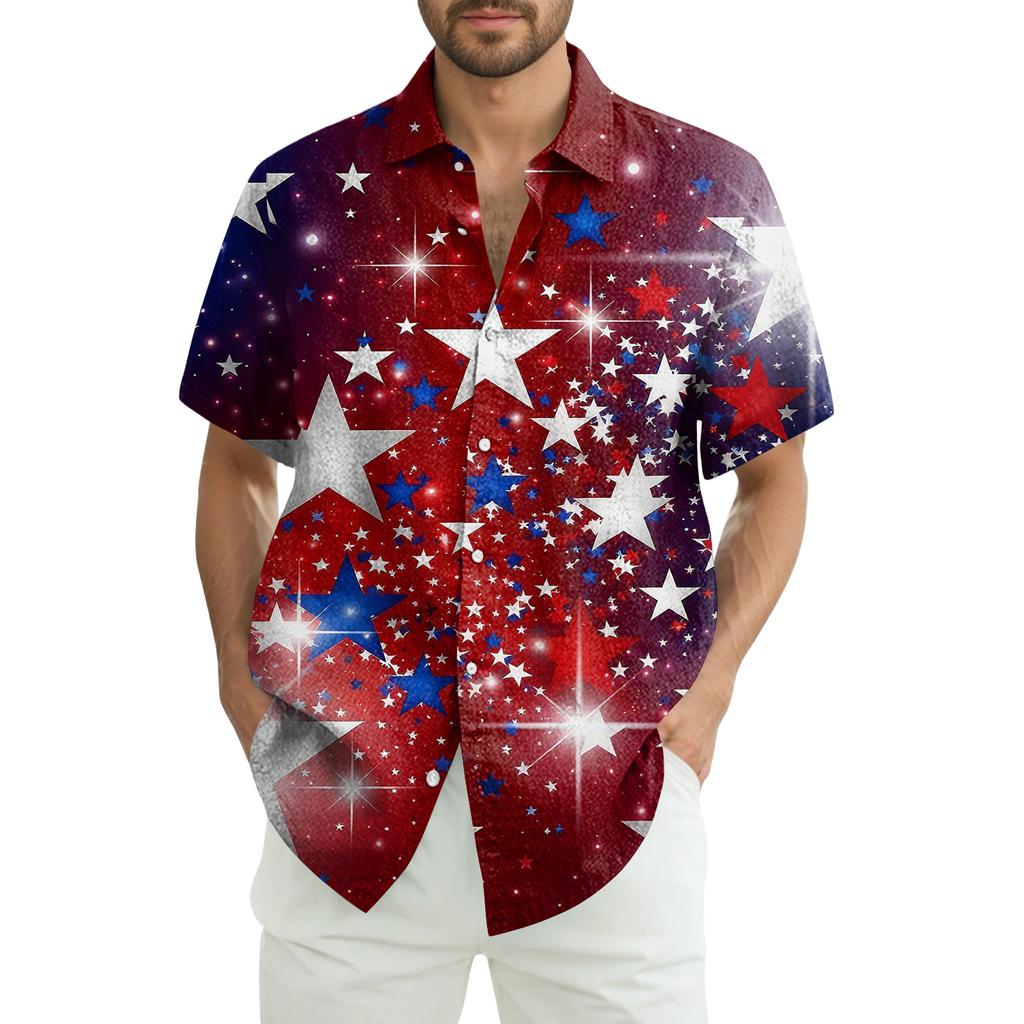 Men's Casual Short-Sleeve Collared Shirt