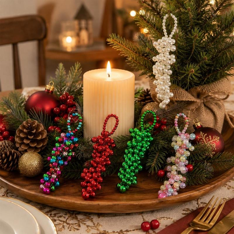 Plastic Pearl Grape Pendants Colorful Beads Pearl Design Grape Pendant DIY Handmade Crafts Christmas Party Hanging Decorations