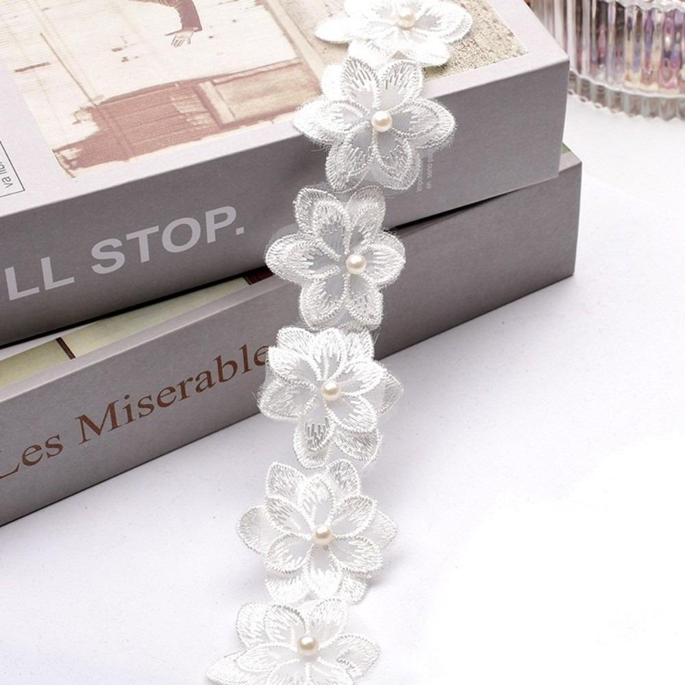 Colorful Flower Organza Ribbon 1 Yard Organza Lace Trim Ribbon Double-layer Six-petal Flower DIY Handmade Material