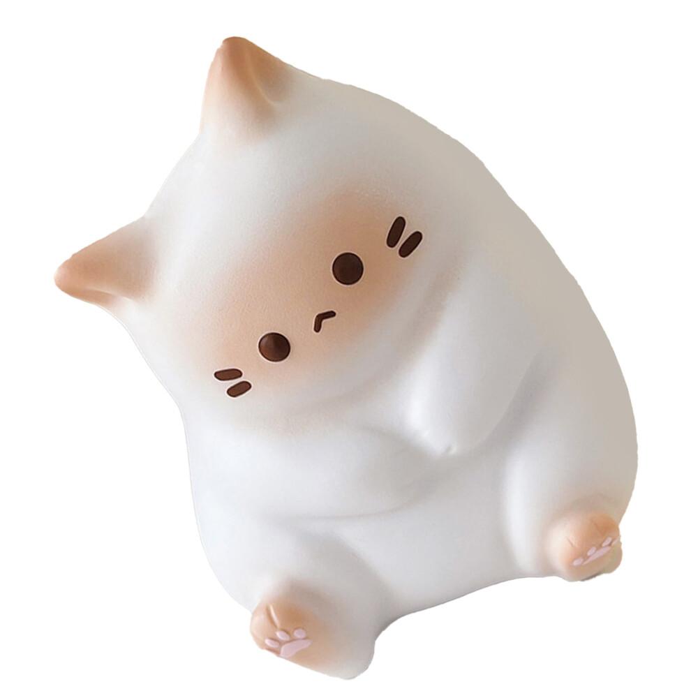 Cute Cat Squeeze Toy, Soft PU, Bright White, Safe, Decorative