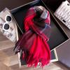 European and American style imitation cashmere woven warm shawl scarf for men and women in autumn and winter fashion versatile large square fringed