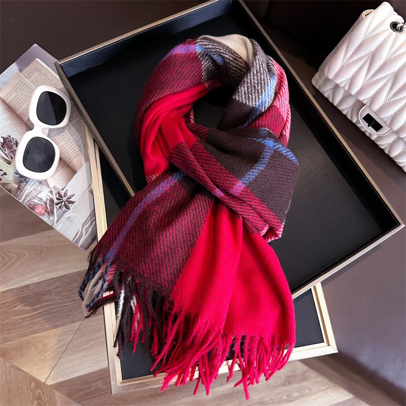 

Имитация кашемира тканый теплый шарф-шаль для мужчин и женщин в моде универсальный большой квадратный шарф с бахромой 200X66cm (with tassel)