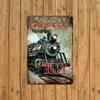 Creative Vintage Train Metal Tin Sign, Iron Scratchboard Railway Express Wall Art, Retro Hanging Decor for Indoor/Outdoor, Home,