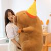 Capybara Birthday Cap Plush Toy Cute Animal Doll Room Decoration Gift Holiday