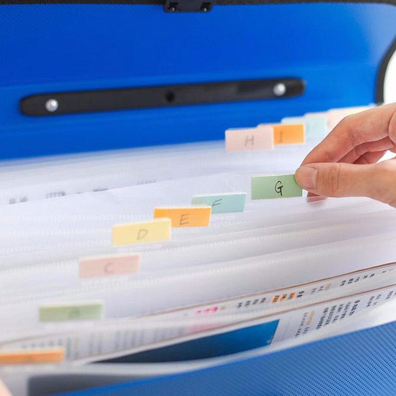 A4 Portable Document Bag 13 Pocket Accordion Bag Information Test Paper File Folder Storage Bag Office Document Organization