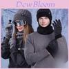 Knitted Hat Scarf Gloves Set For Winter Outdoor Warmth And Wind Protection