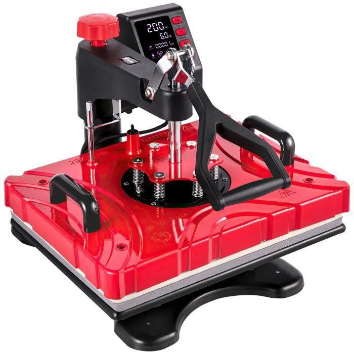 VEVOR 12x15" Presse à Chaud 10 en 1 Machine de Sublimation de Transfert 38*30cm rouge