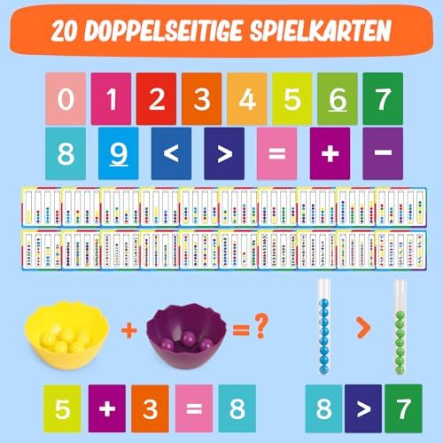 Färglära Montessori-leksaker för barn 3-5 år, Färgsortering & Räkning Matematikmaterial, Finmotorik Utbildande Lärande Aktiviteter