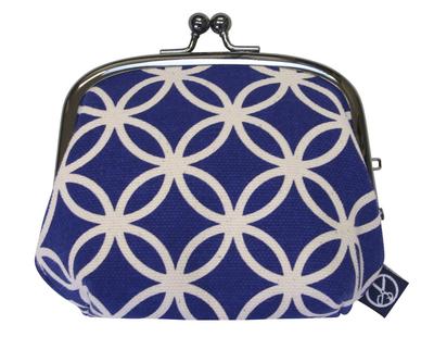 [Maeda Senko] Goshiki Hanpu-do Indigo Series 3.5-inch Clasp Purse, Indigo Shippo