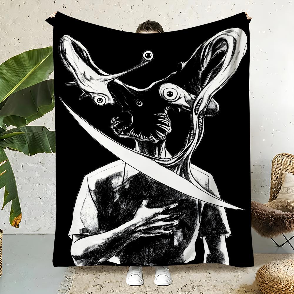 Anime P-Parasyte Throw  Flannel Throw Blanket,Bed Home Office Nap Blanket Travel,Camping,Picnic Blanket Soft Decor 75x90cm