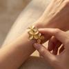 Fashion Vintage Elegant Bangles Metal Open Arm Bangle Elegant Flower Cuff Bracelet  Hand Jewelry