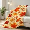 Autumn Maple Leaf Print Flannel Throw Blanket Super Soft Warm Blanket for Sofa Bed Fall Season Home Decor Gift