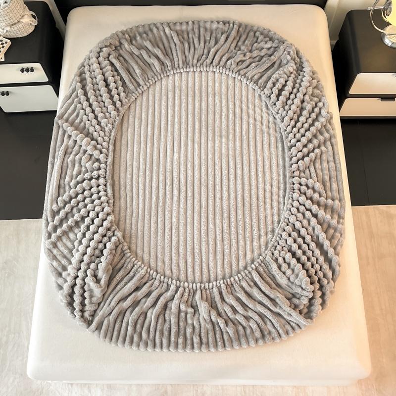 2025 Rabbit Velvet Thicken Autumn Winter Fitted Sheet Set or Only 1 Pcs Fitted Sheets Warmth Bed Sheet Queen Mattress Cover King Size