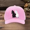 Black  White Steed Printed Adjustable Baseball Cap for Unisex Women