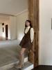 French Retro British Style Two-piece Set Autumn New Fashion Versatile Shirt Top Vest Dress