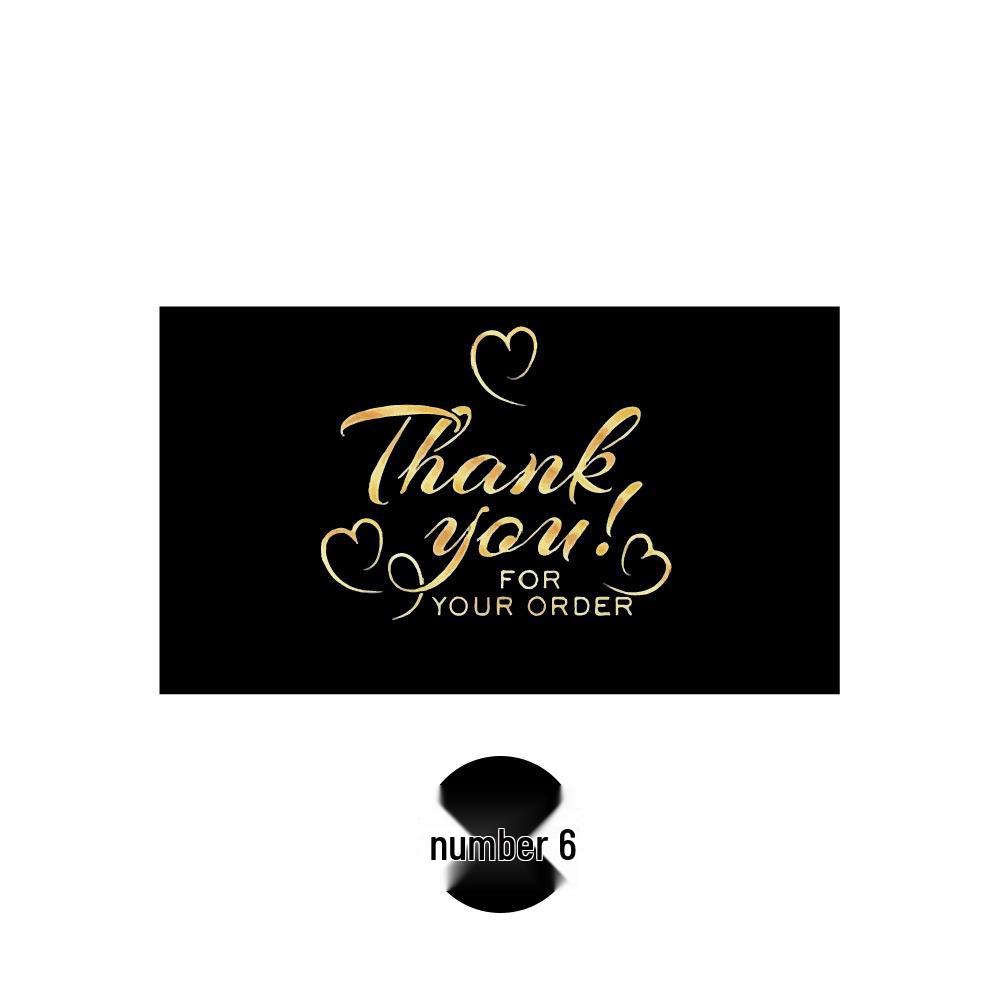 Black Thank You Card with Gold Print (9x5cm) - Creative Gift Card for Flower Shops, Online Stores, Cakes, and Blessings