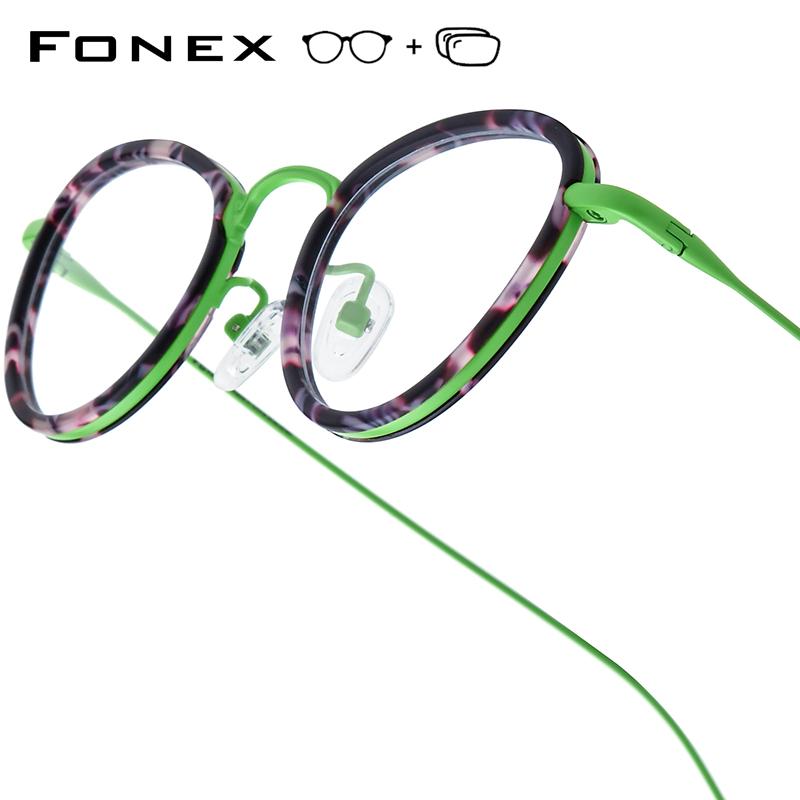 FONEX Progressive Prescription Glasses Custom Photochromic Myopia Optical Lens Eyewear Men Polygon Eyeglasses Titanium Frame 896