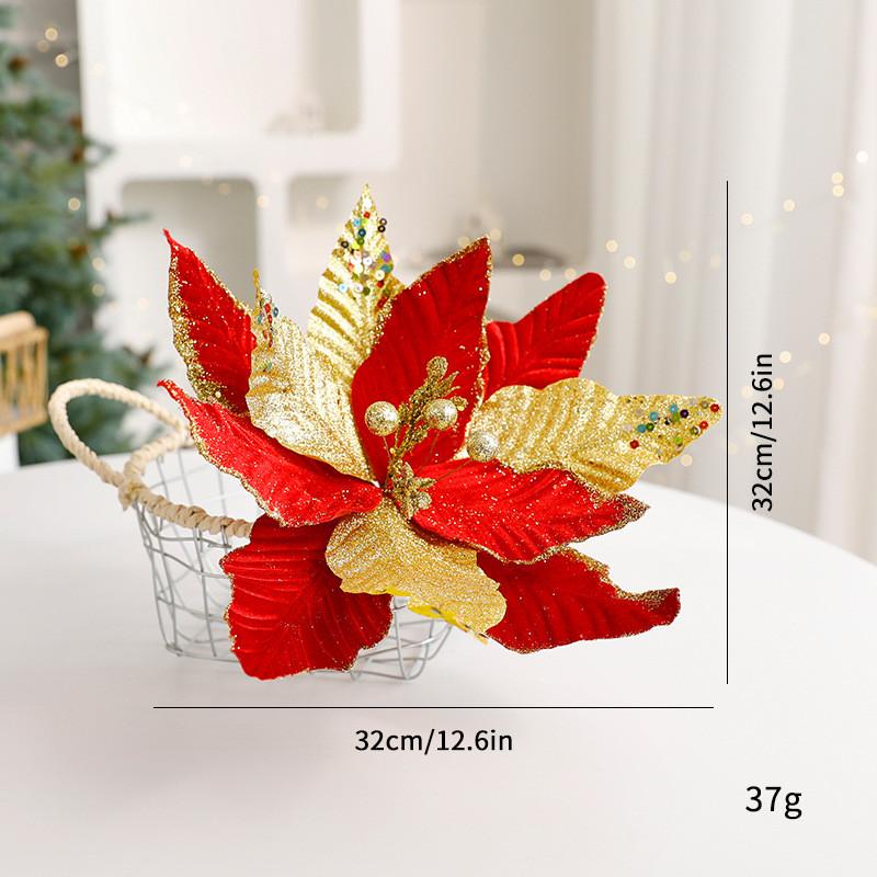Faux Decorative Christmas Flowers For Festive Centerpieces And Tree Accessories