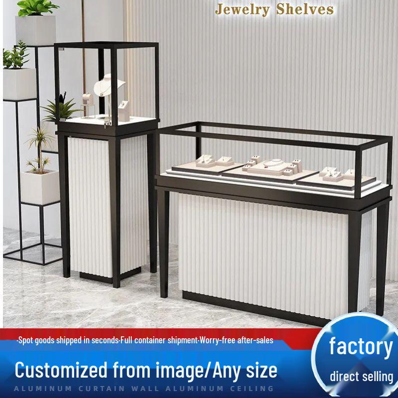 Luxury Gold Jewelry and Jade Eyewear Display Cabinet
