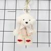 Cute Dog Keychain With Knitted Pants And Bowknot Stylish Keyrings Ornament For Women Girls Gift Accessories