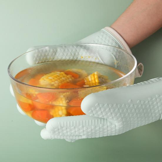 Silicone Oven Mitts Heat Resistant Anti-scald Gloves Non-slip Grip Microwave Safe Mitts