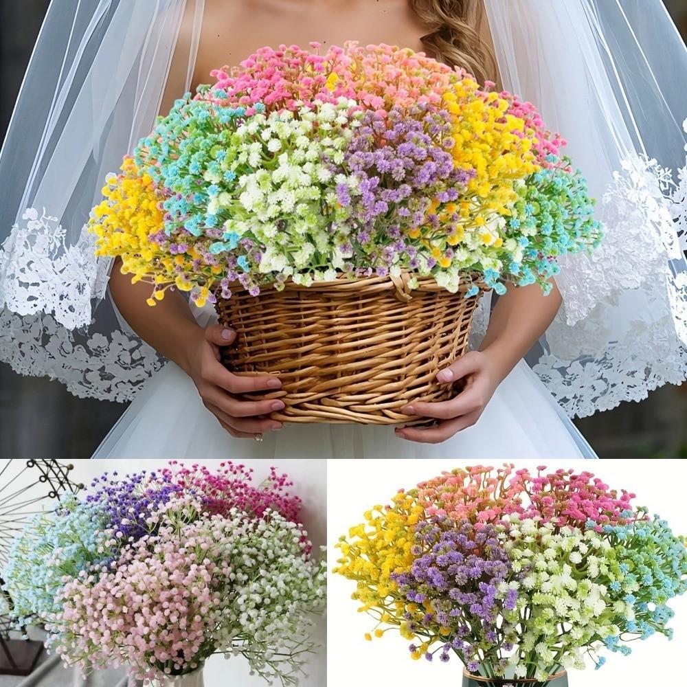 10 Bunch Plastic Artificial Flowers Gypsophila 29cm 7 Colors Garden Wedding Decoration DIY Fake Flowers Bouquet