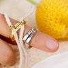 Gold Knitting Crochet Loop Rings Knittied DIY Yarn Guide Finger Faster Holder Ring Thimble Adjustable Crocheter Sewing Tools