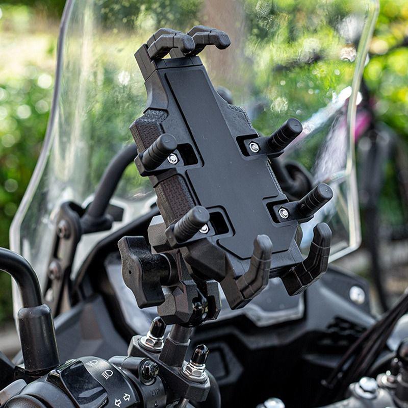 Shockproof Aluminum Phone Holder for Motorcycles & Electric Scooters - Ideal for Navigation & Food Delivery