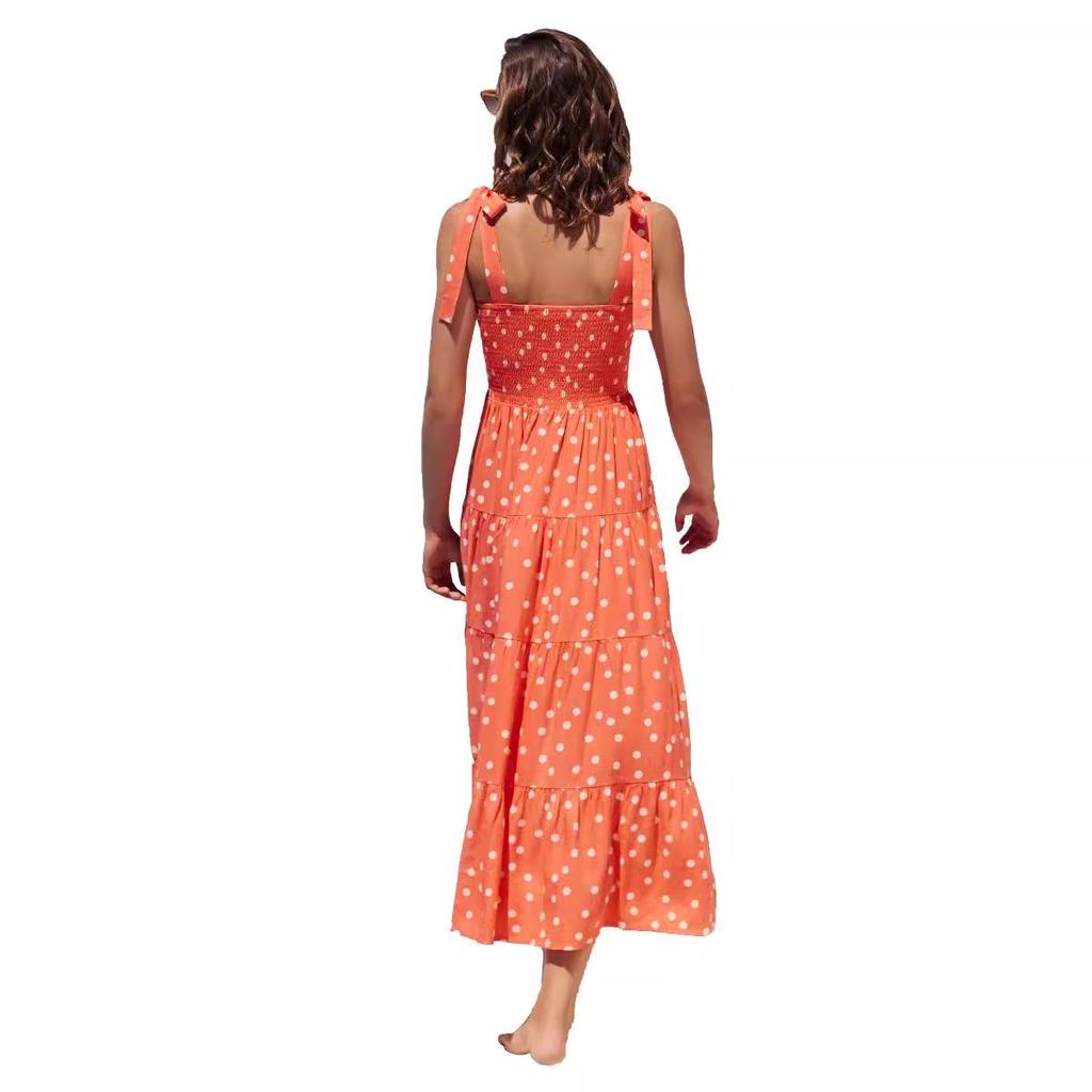 French High-End 2026 Spring/Summer Women's Sexy Printed Spaghetti Strap Dress