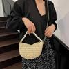 Spring New Casual Straw Woven Beading Shoulder Bags High Quality Personality Fashion Portable Crossbody Bags for Women