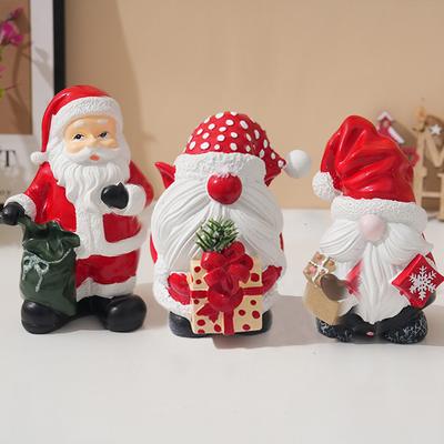 Christmas Santa Resin Ornament Vintage Tabletop Decor for Home Office Xmas Holiday Gift Collection Home Accessories Figurines