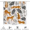 Modern Leopard Print Shower Curtain Black Gold Design With Palm Tree Leaf Pattern For Bathroom Decor 180 X 240 Cm |