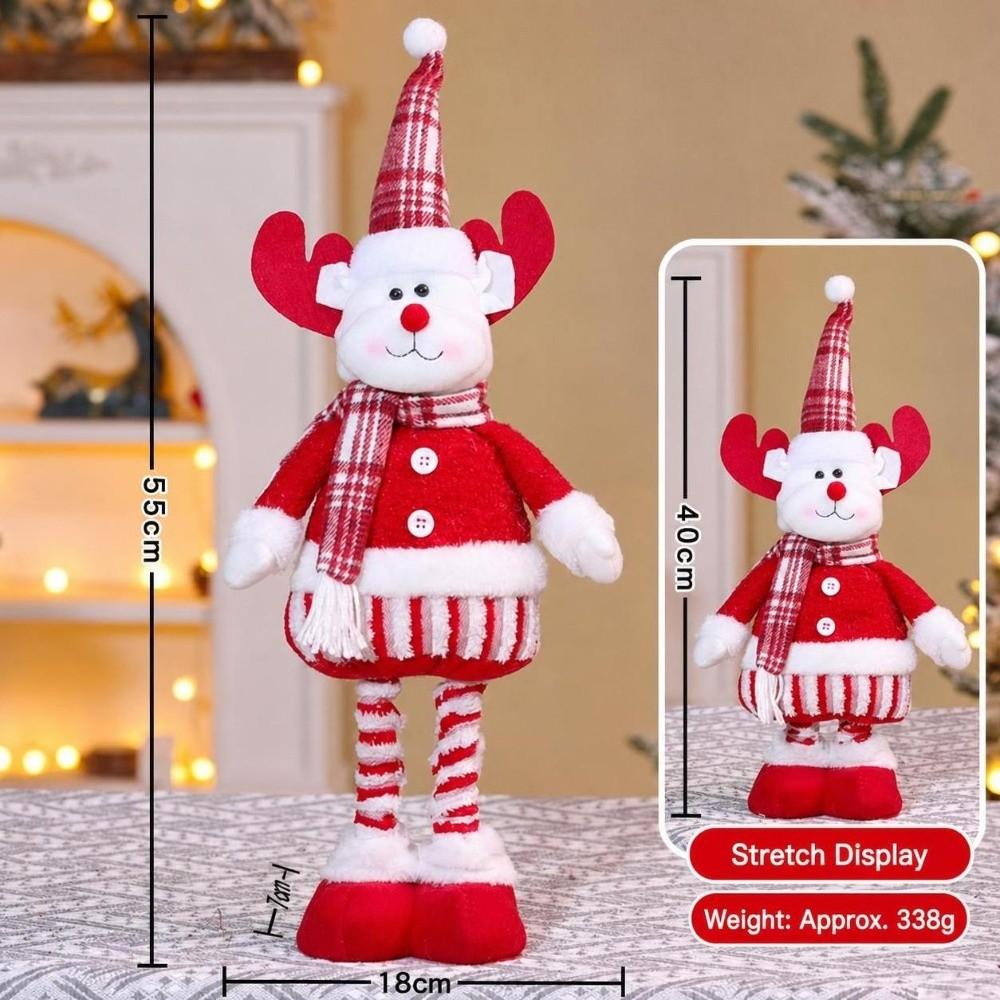 Knitted Style Christmas Telescopic Doll Standing Posture Snowman Elk Decoration Window Decoration