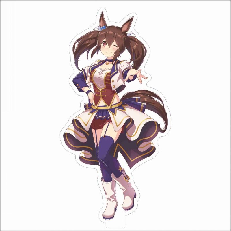 Japan Beautiful Derbil 15 Cm Cartoon Characters Acrylic Double-sided Stand Model Kawaii Cute Office Decoration Panel Permanent Recording Fans