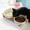 Cute Cat High Foot Bowl Prevent Tipping Dog Food Feeding Basin Pet Bowl  Neck Protection