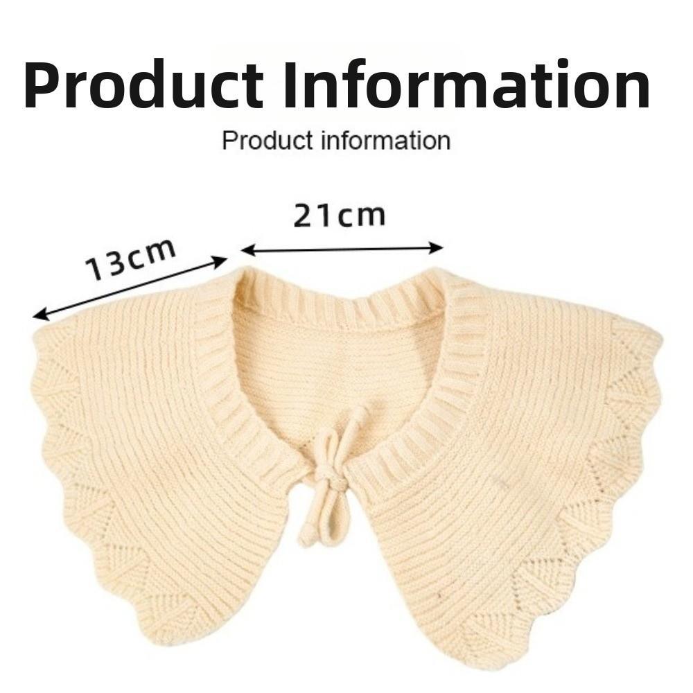 Detachable Fake Collar Hollow Knitted Shawl Collar Accessory New Drawstring Sweater Collar Winter
