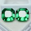 20.40 Ct Natural TSAVORITE GARNET Square Cut GREEN Loose Gemstone Pair CERTIFIED