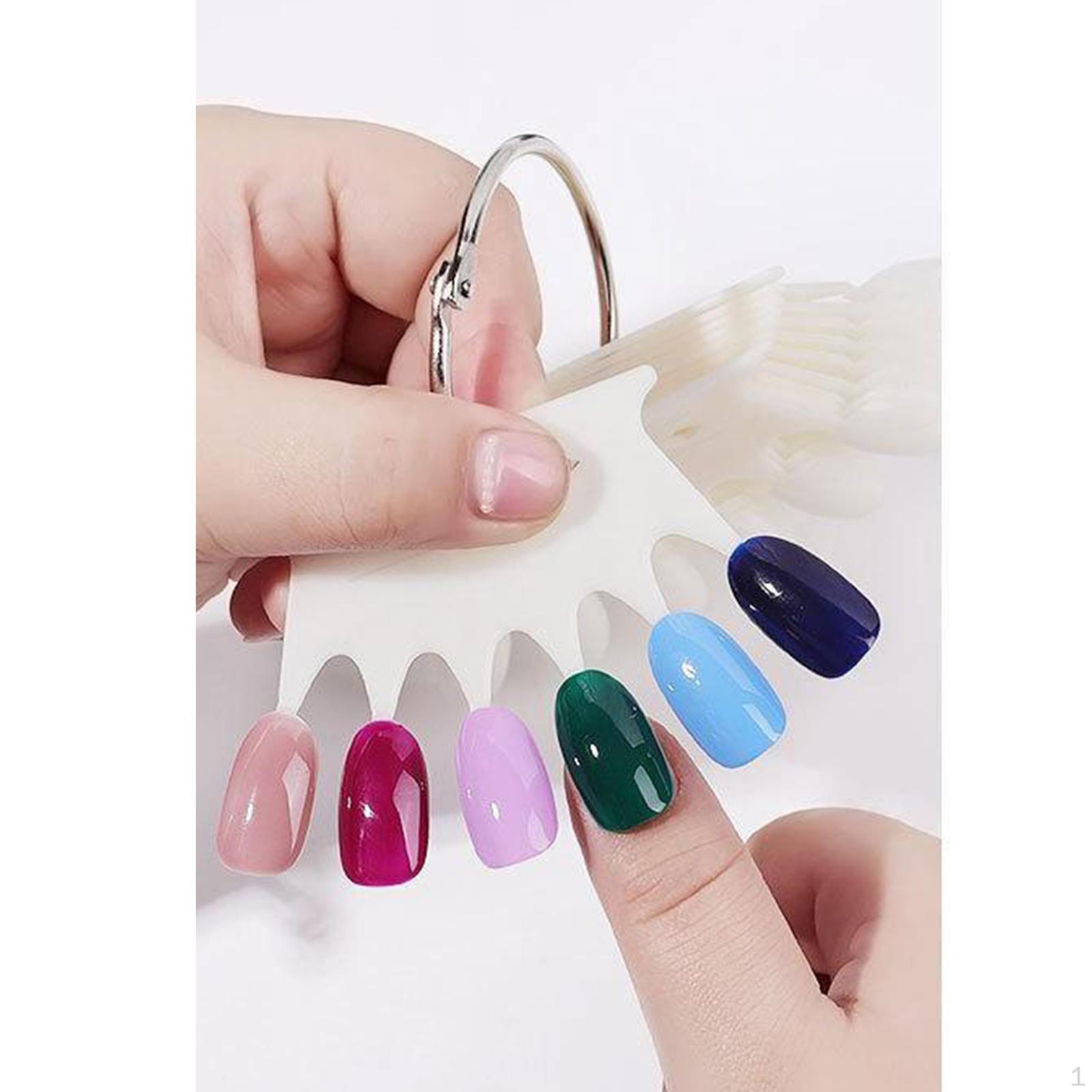 

10 Sheet Total 60 Tips Nails Sticks Supplies for Polish Display and Home DIY Natural