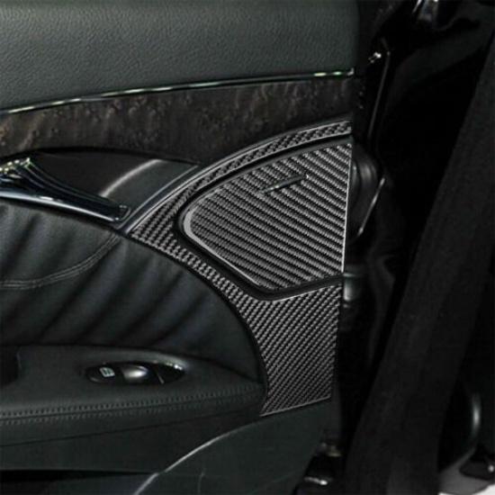 Carbon Fiber Interior Rear Door Armrest Cover Trim For Mercedes-Benz W211