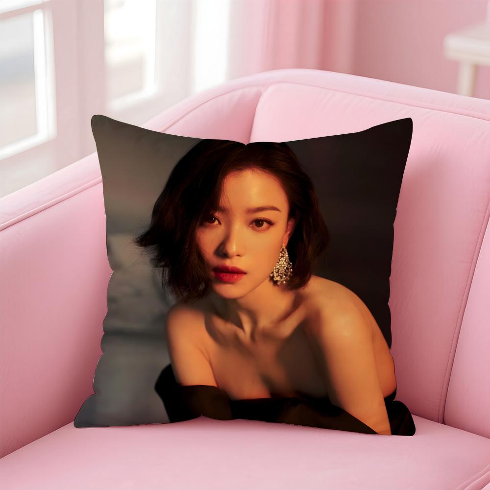 Fashion and Elegant  Chinese Actress NNi Ni Cushion Cover Pillow Case Soft Friendly Fabric  Concealed Zipper